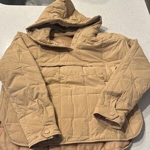 Tan Quilted Hooded Jacket